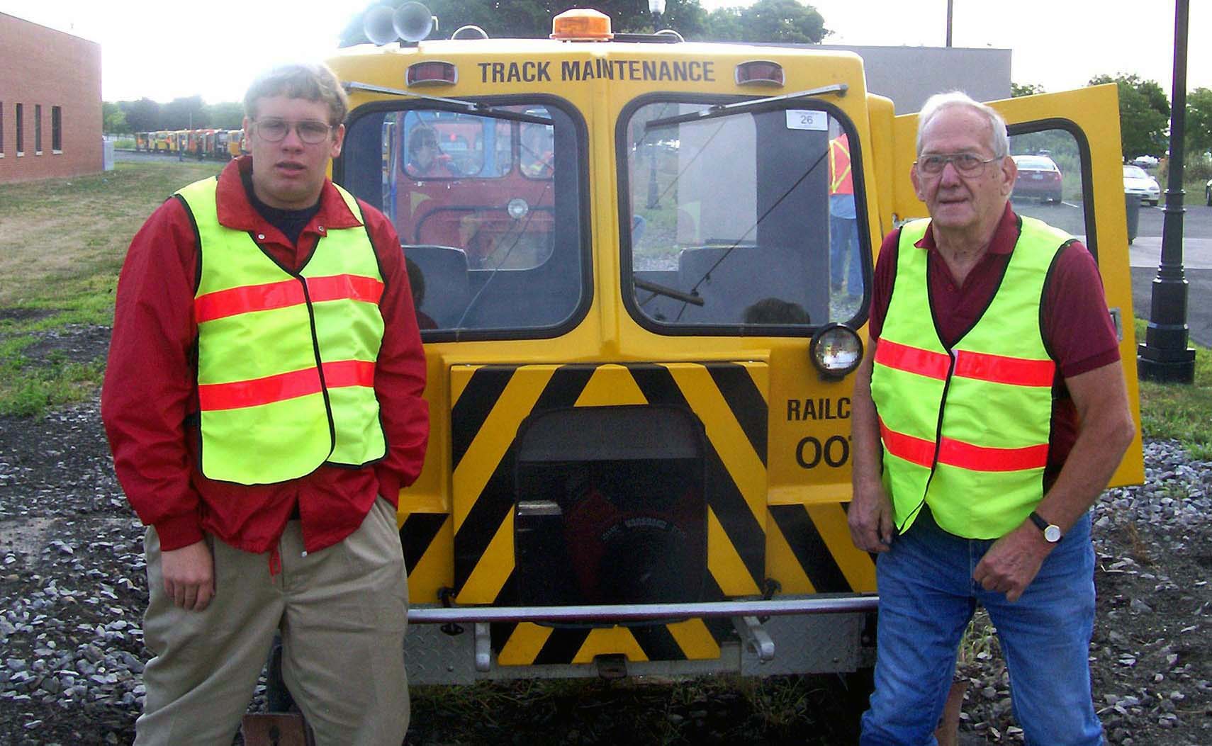 Harvey and his grandson Christopher
