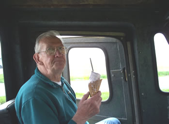 Harvey eating ice cream