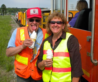 John Brown and Adrianne celebrate her becoming a certified railcar operator!