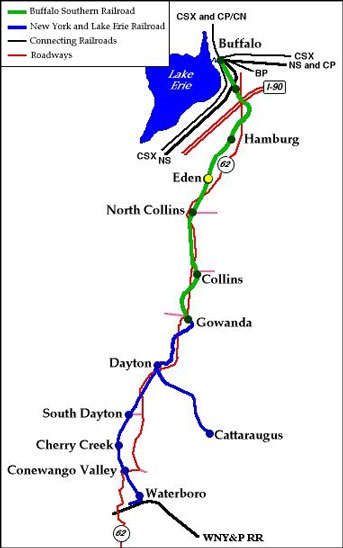 Buffalo Southern and NYLE Map