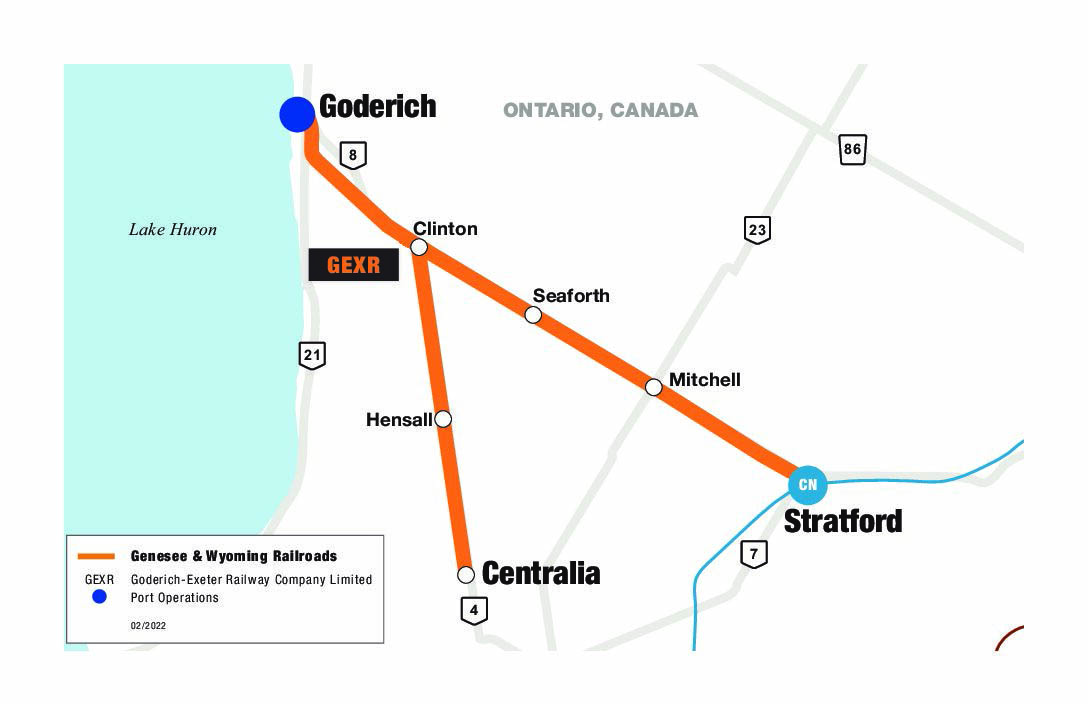 Goderich and Exeter Route Map