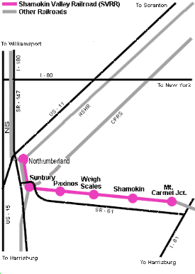 Shamokin Valley RR System Map